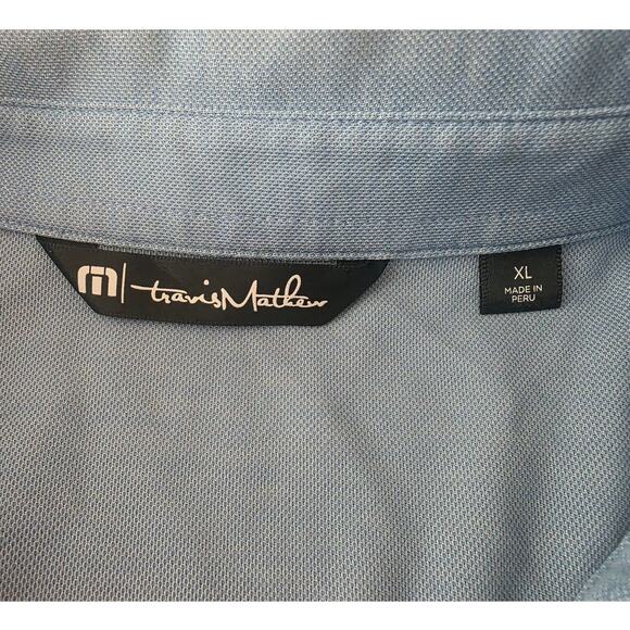 Travis Mathew light blue cotton blend short sleeve polo shirt - XL - Picture 3 of 6